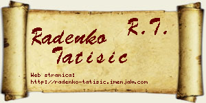 Radenko Tatišić vizit kartica